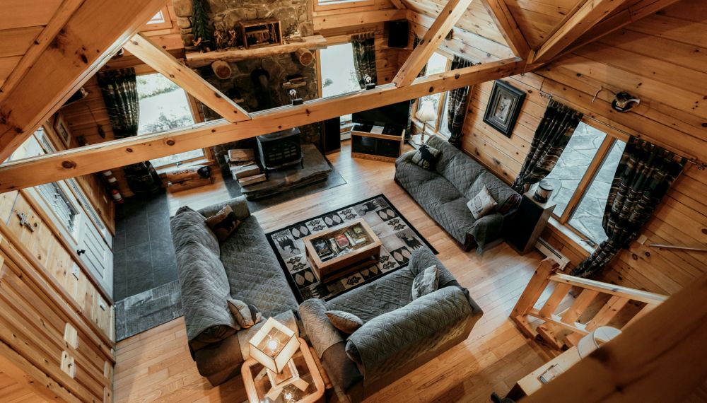 Soggiorno di una casa di montagna