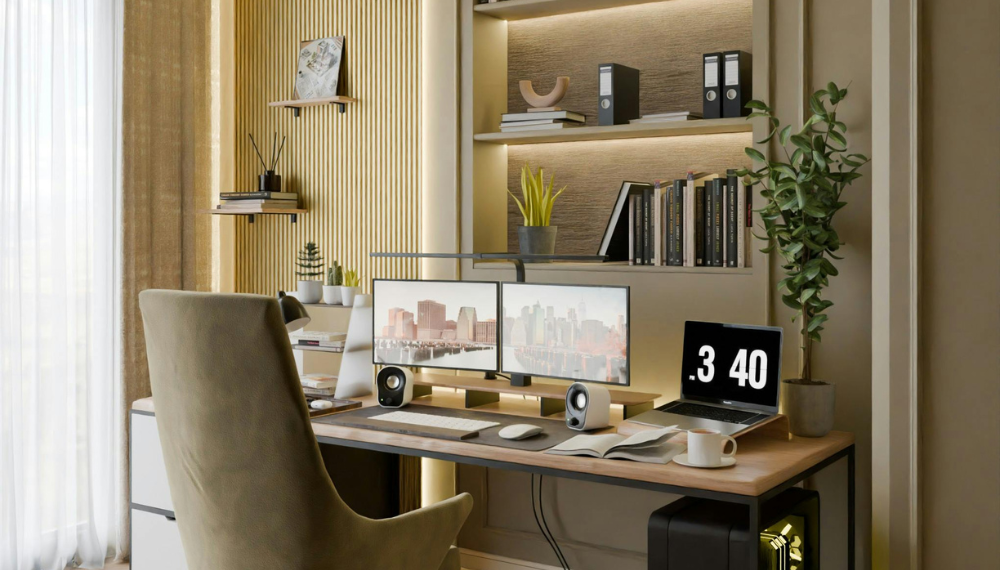 Studio in casa arredato con eleganza